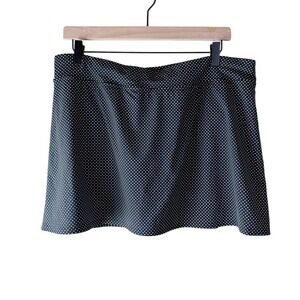 Lands' End Swim Skort Women's Size 14 Black White Polka‎ Dot